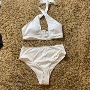 NWT SHEIN SWIM criss cross halter top Bikini